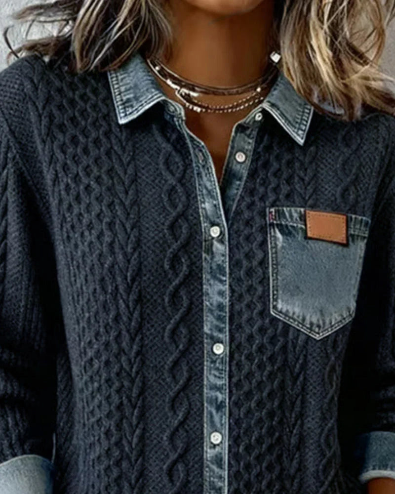 Simone | Denim Patchwork Shirt
