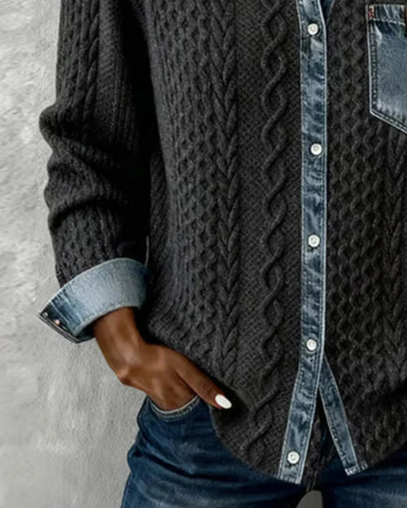 Simone | Denim Patchwork Shirt