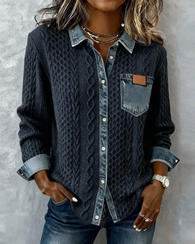 Simone | Denim Patchwork Shirt