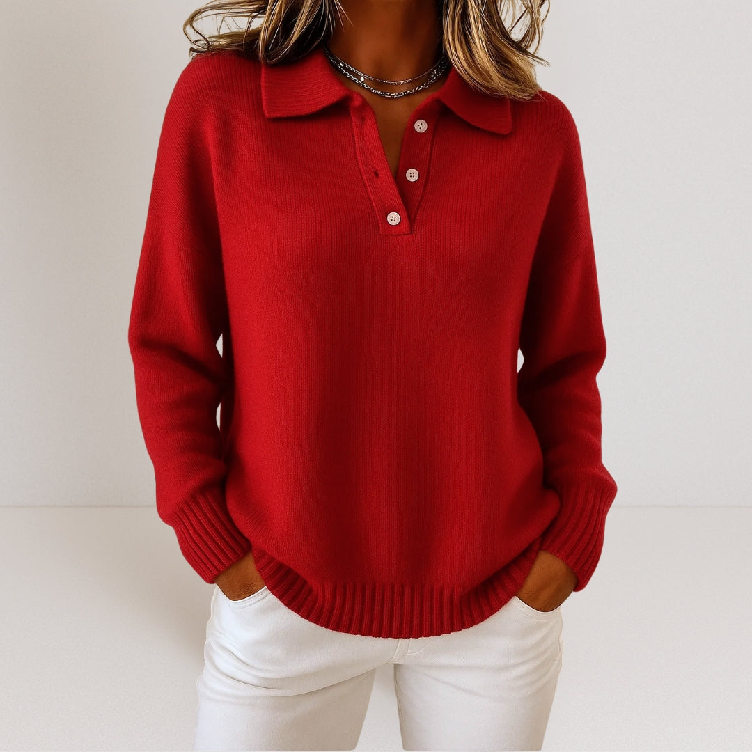 Olivia™ | Soft knitted jumper with collar