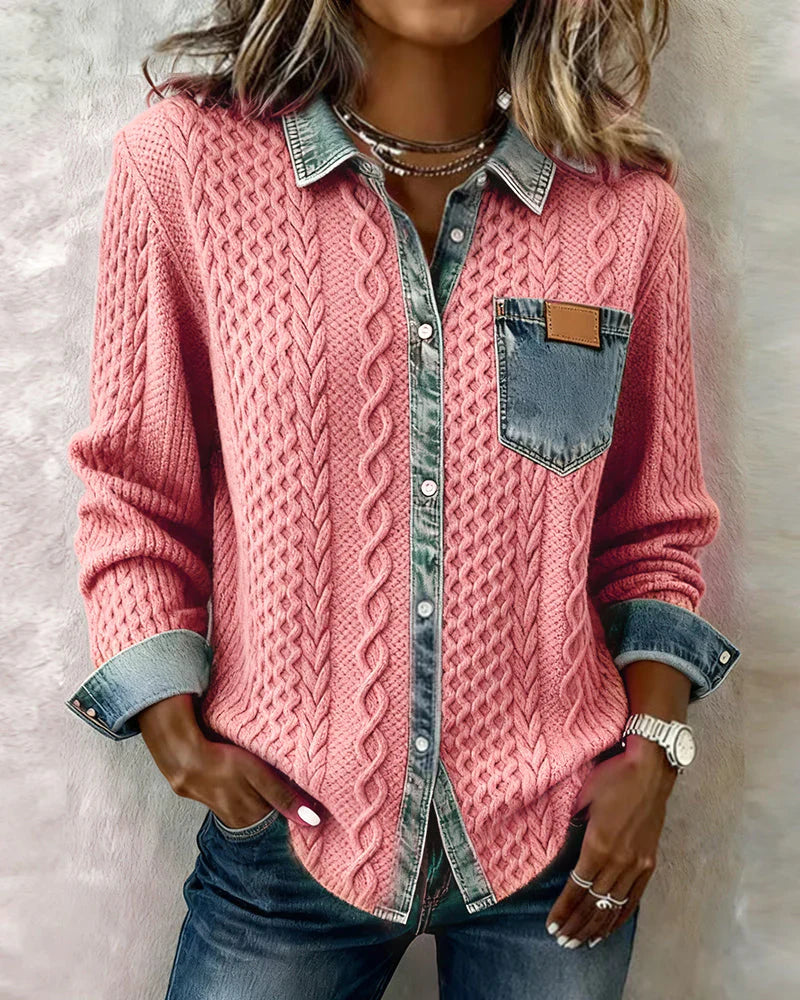 Simone | Denim Patchwork Shirt