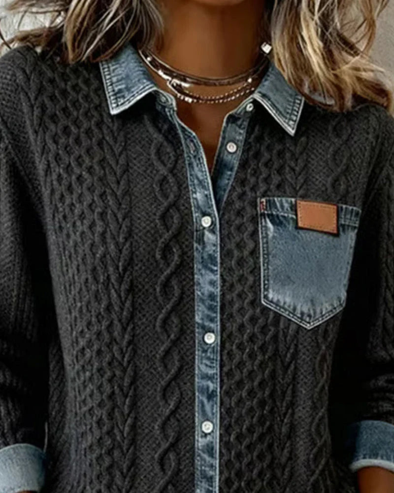 Simone | Denim Patchwork Shirt