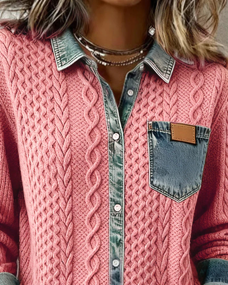 Simone | Denim Patchwork Shirt