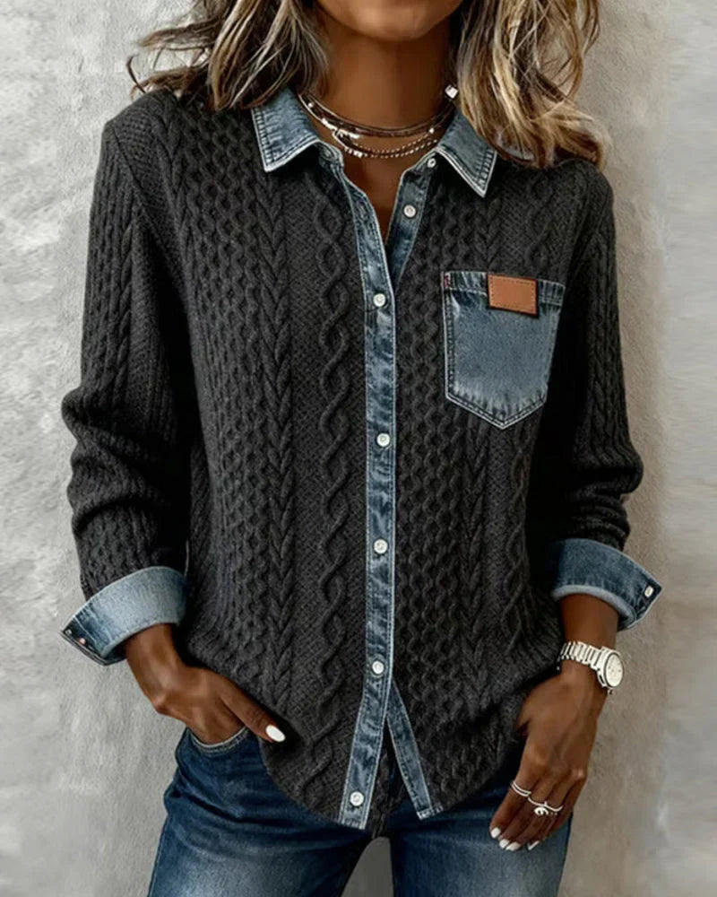 Simone | Denim Patchwork Shirt