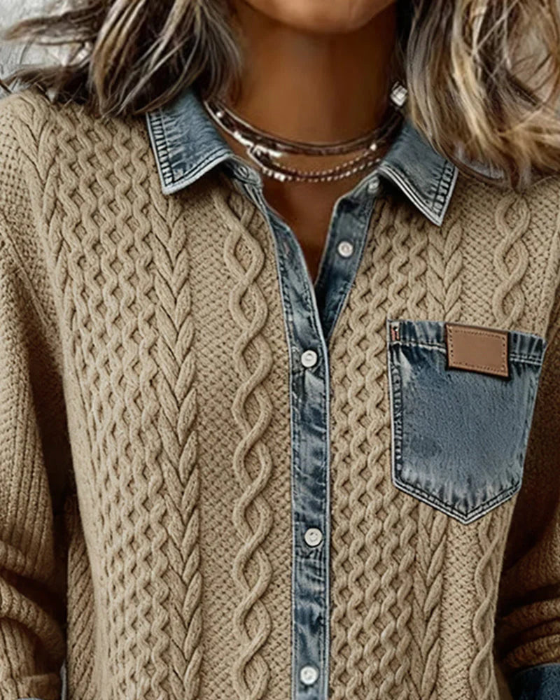 Simone | Denim Patchwork Shirt
