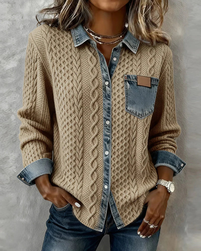 Simone | Denim Patchwork Shirt