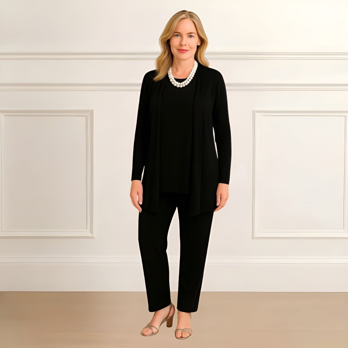 Rosy Cardigan, Top & Trousers Set